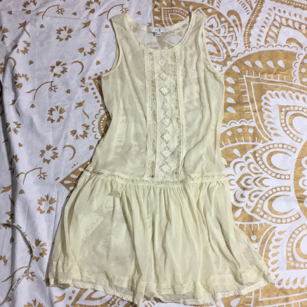 Forever 21 XXI Bohemia Cream Sheer Dress